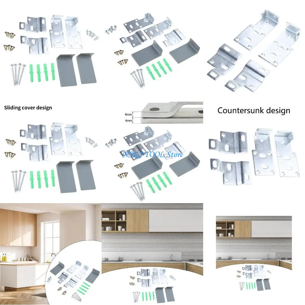 L8RC الدقة وضعت خزانة دعم الأجهزة الرف دعم بين قوسين الثقيلة خزانة أداة معلقة للمطبخ وخزانة الملابس #1
