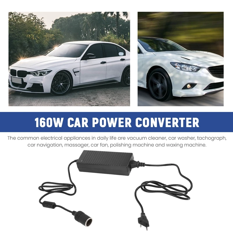 12V 15A 160W Car Power Converter 220V To 12V Car Power Adapter Converter Car Home Cigarette- Lighter Converter EU Plug