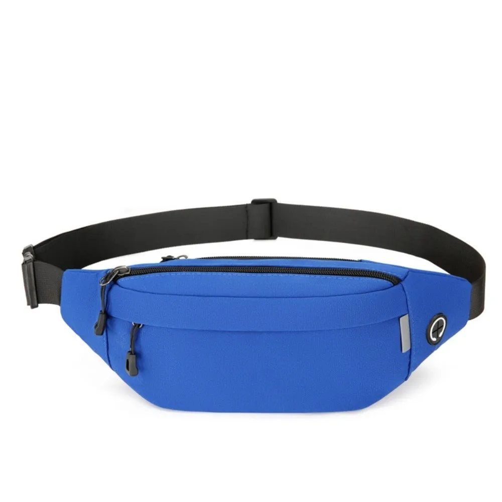 Waterproof Crossbody Chest Bag with Headphone Jack Oxford Cloth Men Fanny Phone Pack Lightweight Belt Pouch Bag