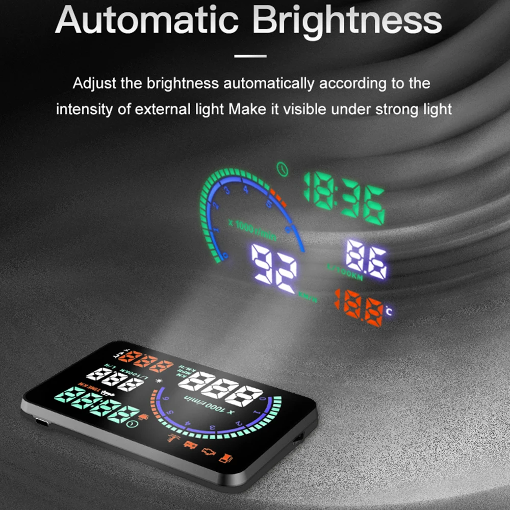 i9 Hud Obd2 Display Head Up Display Car Windshield Projectors Digital Speedometer RPM Meter Alarm Auto Car Accessories Gadgets