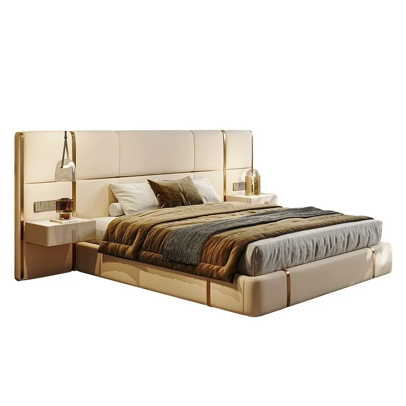 

Modern simple widescreen big bedside designer haute couture villa big bed furniture