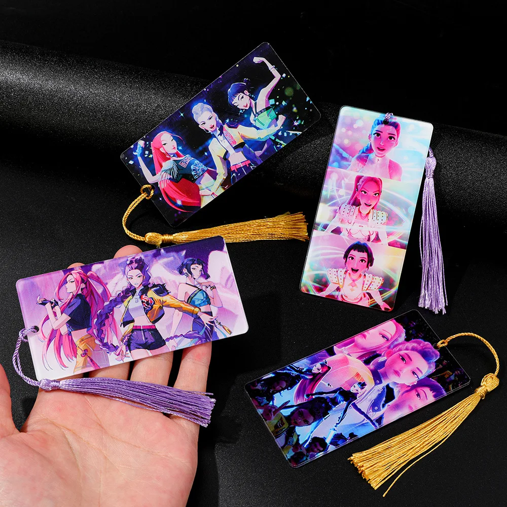 

Cartoon Anime Movie K-Pop Demon Hunters Acrylic Bookmark for Student School Supplies Fans Collection Books Accessories Pendants