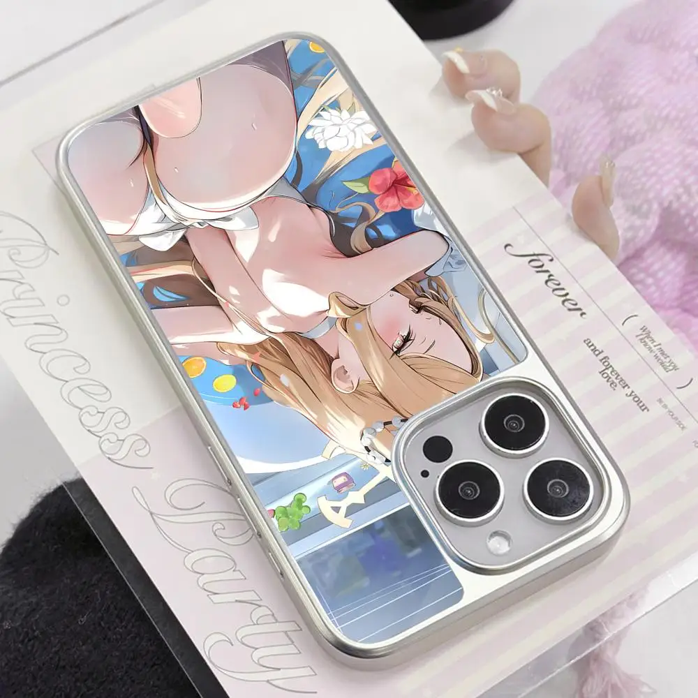 

Blue Archive Seia Phone Case for iPhone 17 16 15 14 13 12 11 Air Pro Max Plus Electroplated Silver Cover