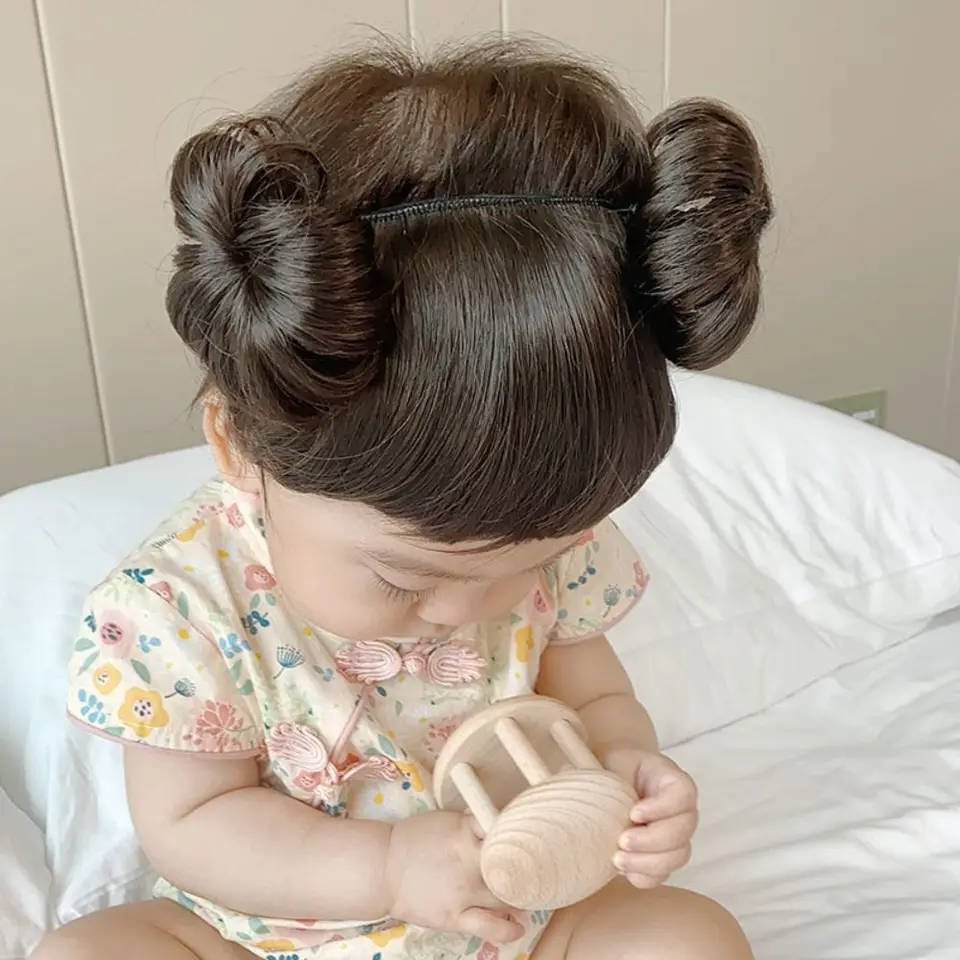 Perruque Enfant Wigs For Kids – Bandeau à Nœud, Fibres Douces, 43-47 Cm, Pour 18 Mois-4 Ans
