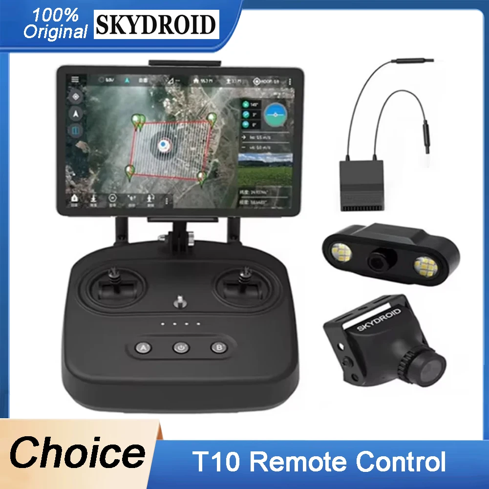 

Skydroid T10 10CH 2.4GHZ FHSS Remote Control R10 Receiver PFV Camera/10km Digital Map Transmission Four-In-One Plant Protection