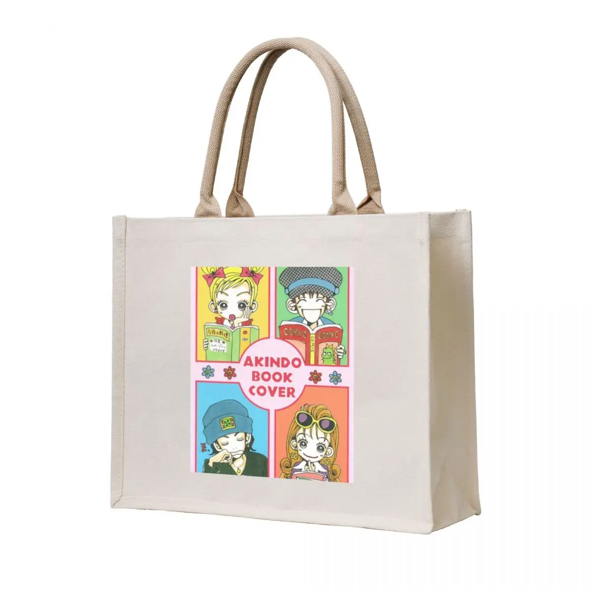 

AKINDO BOOK COVER Tote Bag hand bag tote bag men personalized tote Canvas for women