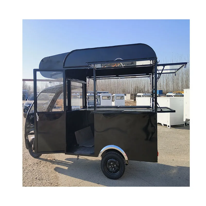 Electric Auto Rickshaw 3-Wheel Ape Coffee Bar Dining Car Barbecue Motorcycle Tricycle Dining Car Chef Trailer