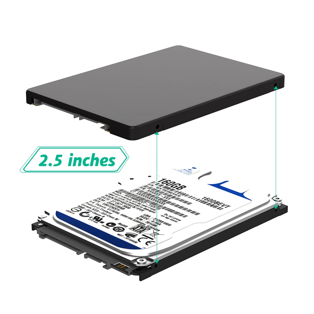 M.2 NGFF B Key To 2.5inch SATA SSD Enclosure 6Gbps M.2 SSD Case M.2 SSD Adapter M.2 NGFF SSD To 2.5 Inch SATA III Adapter