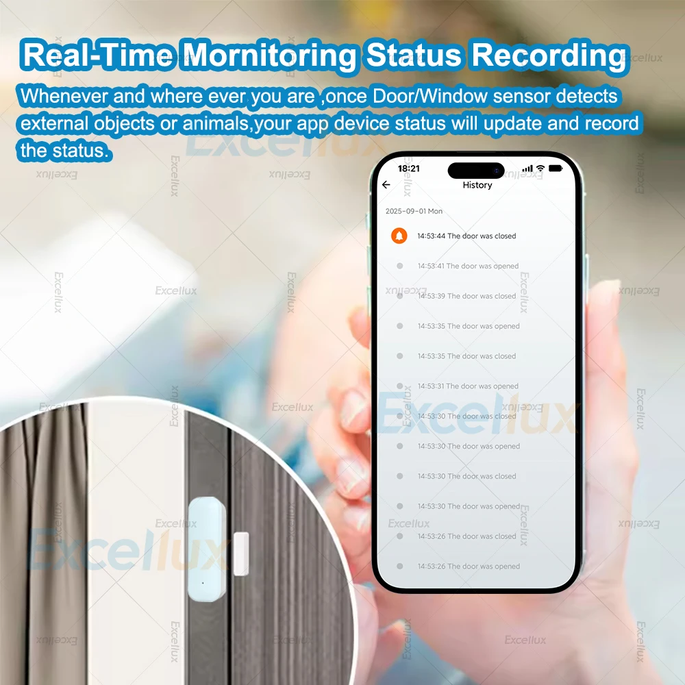 4Pcs Zigbee Door Window Sensor For Smart Home Security Alarm Wireless Anti-theft Door Contact Detector App Remote Monitor Z2MQTT