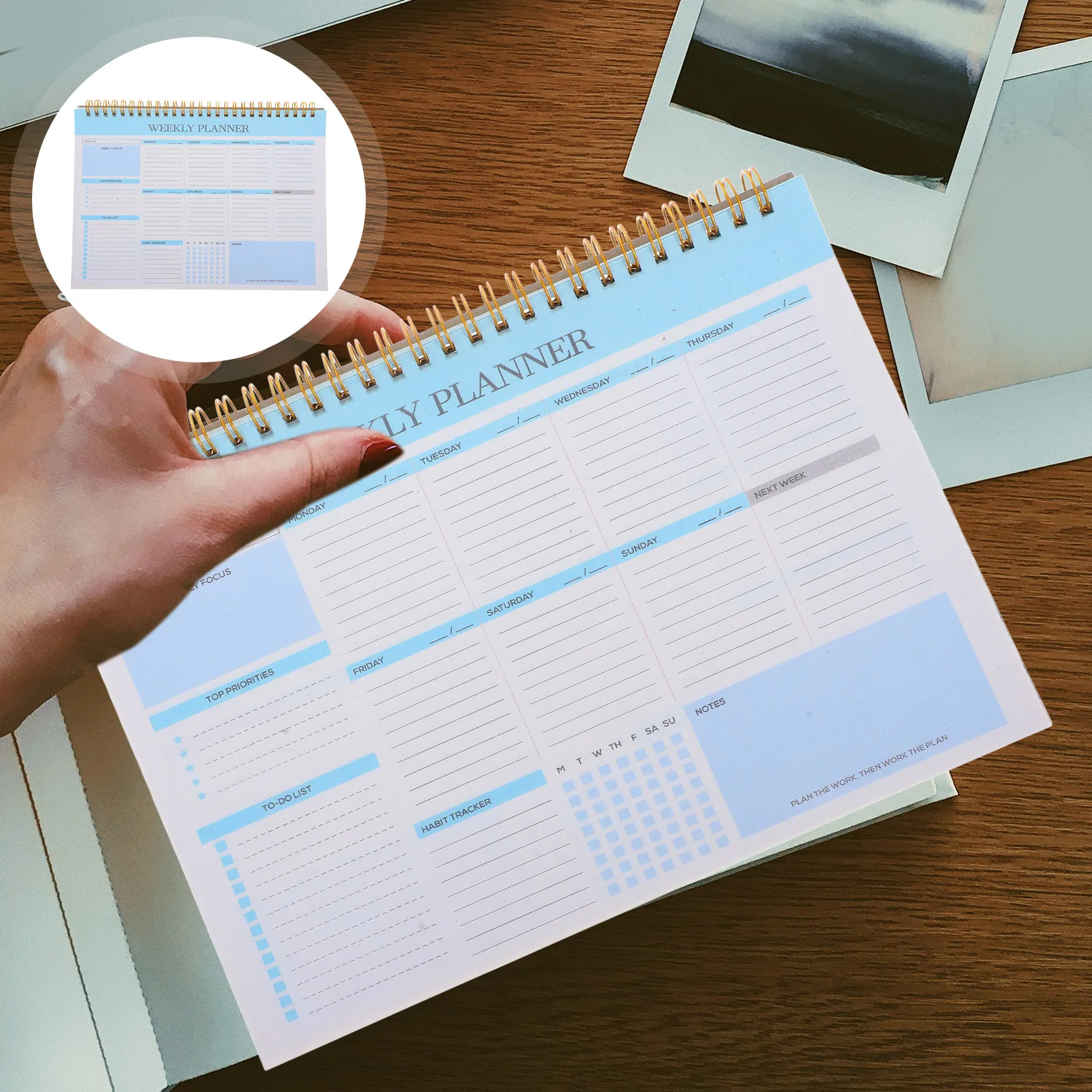 

Weekly Planner Notebook Undated Spiral Bound Work Calendar Organizer Large Weekly Planning Pad B5 Size Paper Cover
