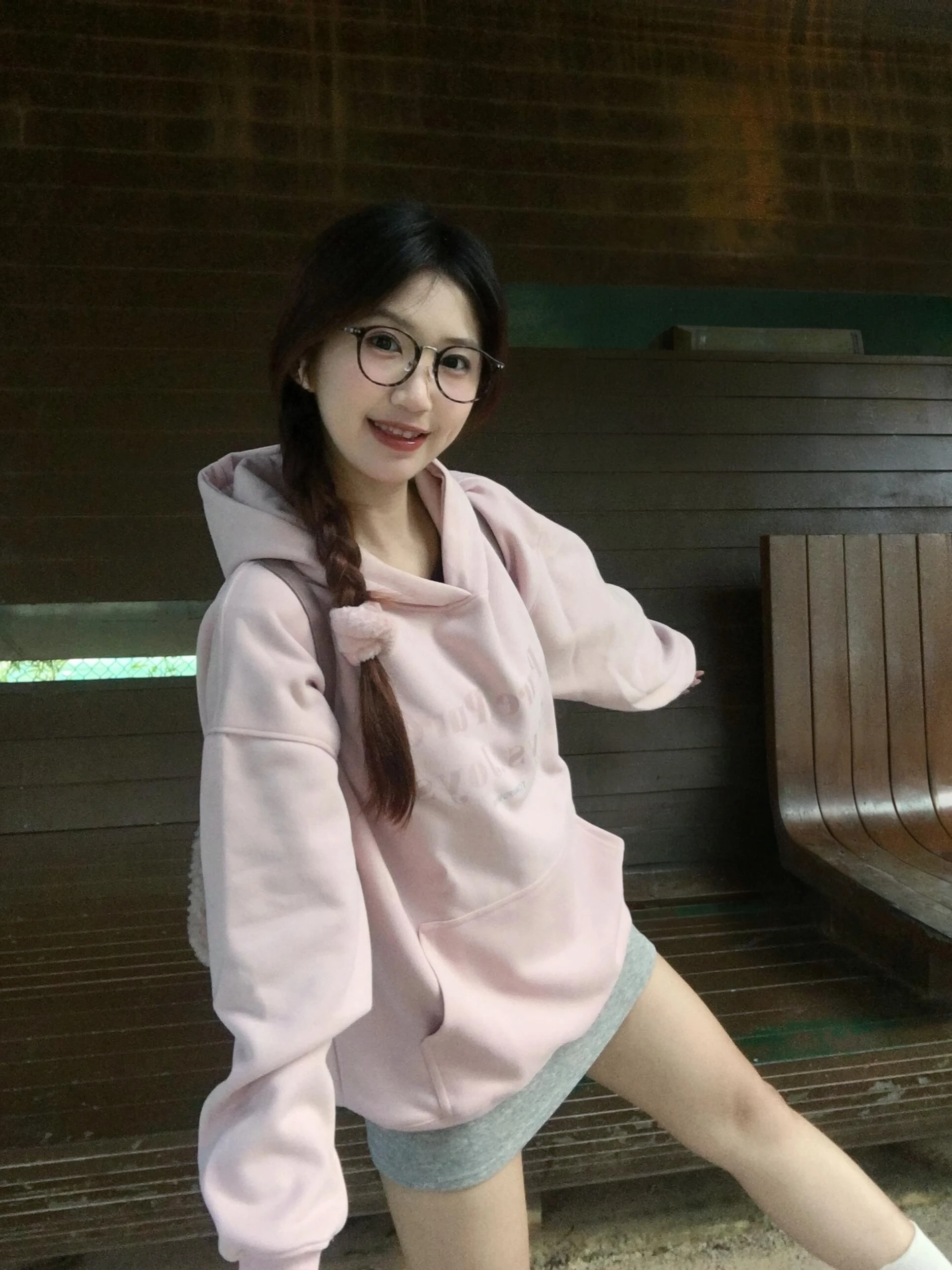 

American Style Lazy Style Women's Pink Letter Print Hoodie Sweatshirt Loose Fit Casual Outerwear Spring Autumn Top