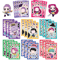 8/16/24Pcs Anime Pop puzzle Stickers Make a face Stickers DIY Handicrafts Waterproof Sticker-KK