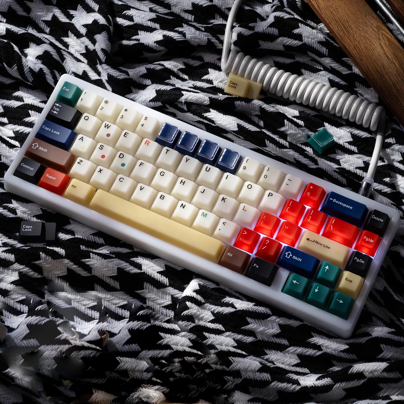 7 Color Vintage Mixed Light Themed PC Translucent Cherry Profile Keycaps 186 Keys for Cherry Mx Switch Mechanical Keyboards view 2