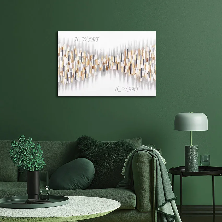 

Simple Design Gold Foil Textured Abstract Oil Paintings Linen Canvas Artwork, Wholesale Picture, Frameless Office Decoration