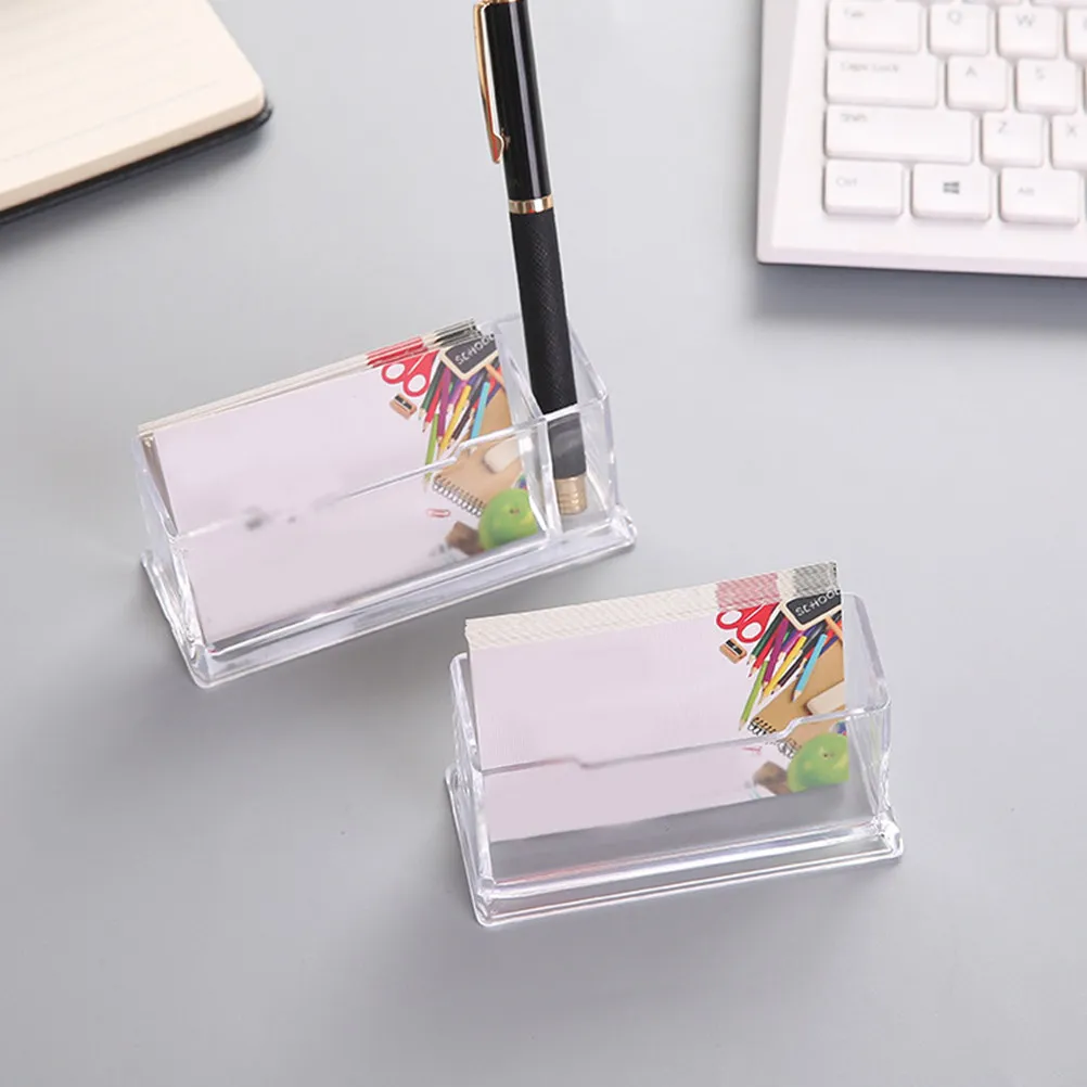 

2Pcs Premium Acrylic Name Holder Cards Organizer Business Box for Office Supplies Teacher Gift Student Desk Organizer Table