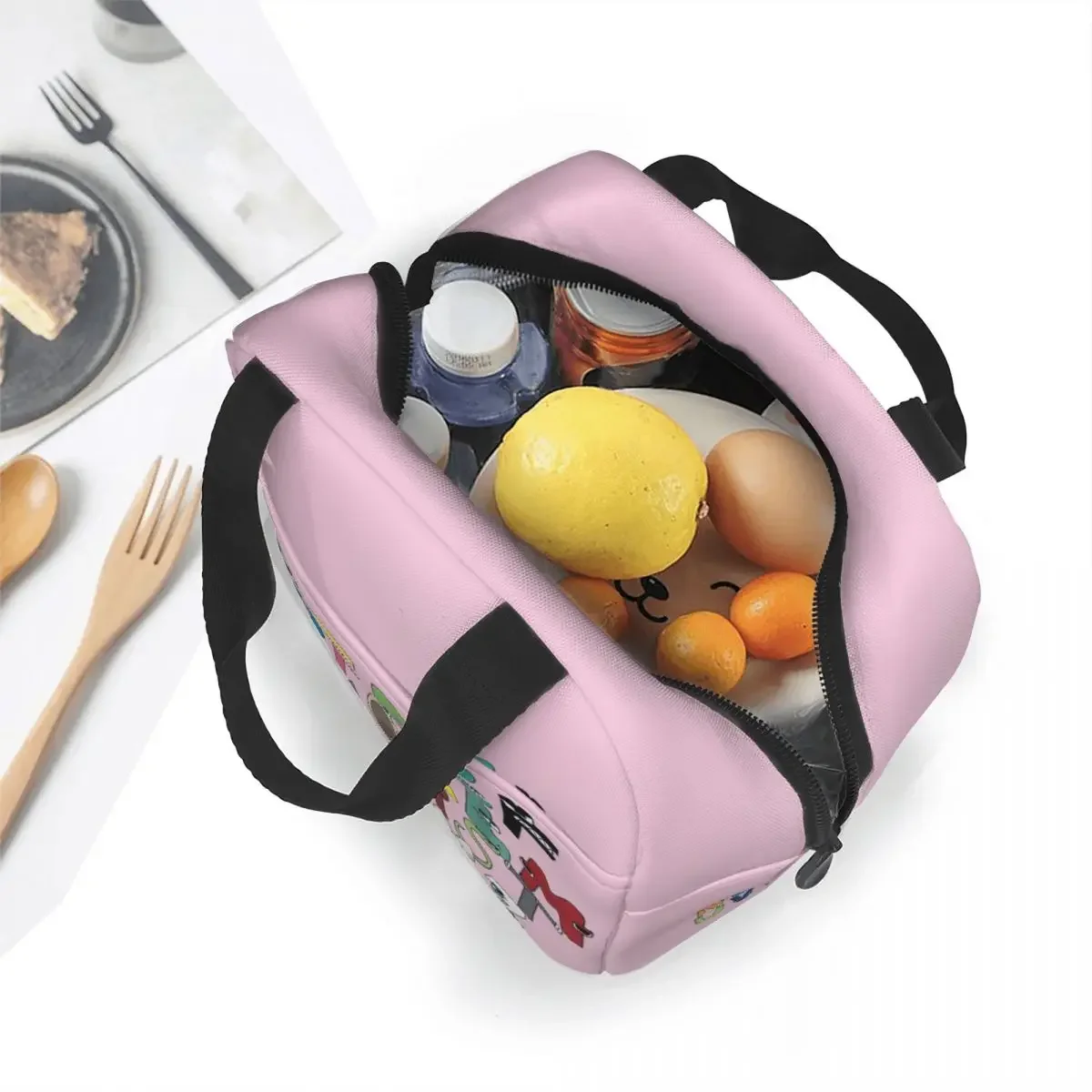 Villain Letter Insulated Lunch Bag Thermal Bag Lunch Container Matching Evil Alphabet Lore Tote Lunch Box Food Bag Outdoor