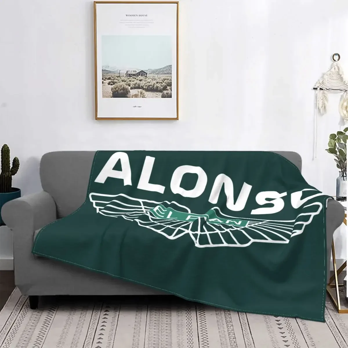 

EL Plan Fernando Alonso Aston Martin Blanket Formula One Racing Flannel All Season Super Warm Throw Blankets For Car Bedspread