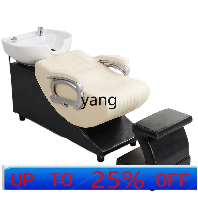 LTT semi-reclining barber shop ceramic basin flushing bed hair shop special shampoo bed