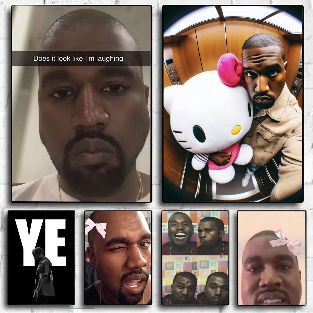 Funny K-Kanye West Yee Poster No Framed Poster Kraft Club Bar Paper Vintage Poster Wall Art Painting Bedroom Study Stickers