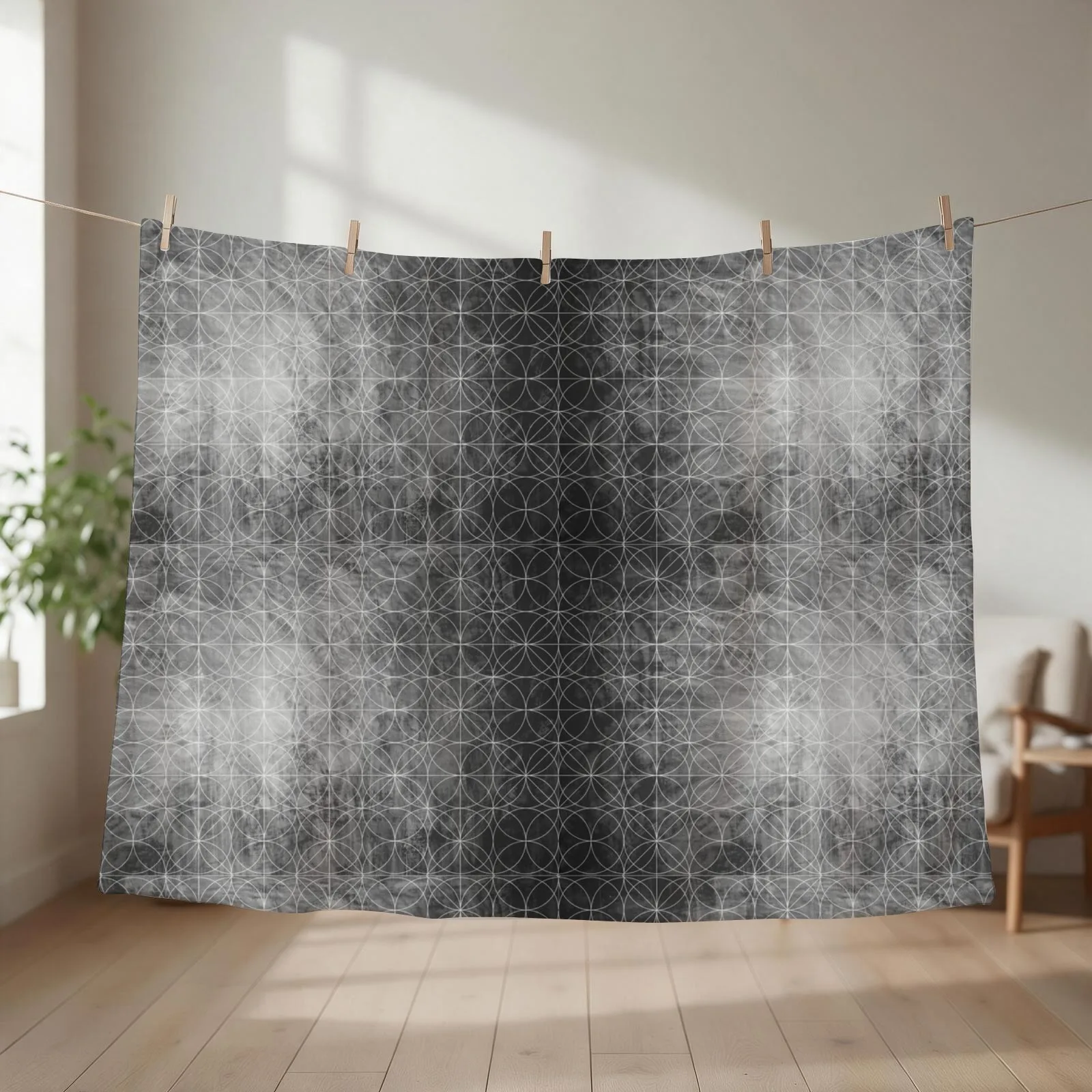 Sacred Geometry Flower of Life Throw Blanket couch cozy soft plush fuzzy picnic outdoor blanket
