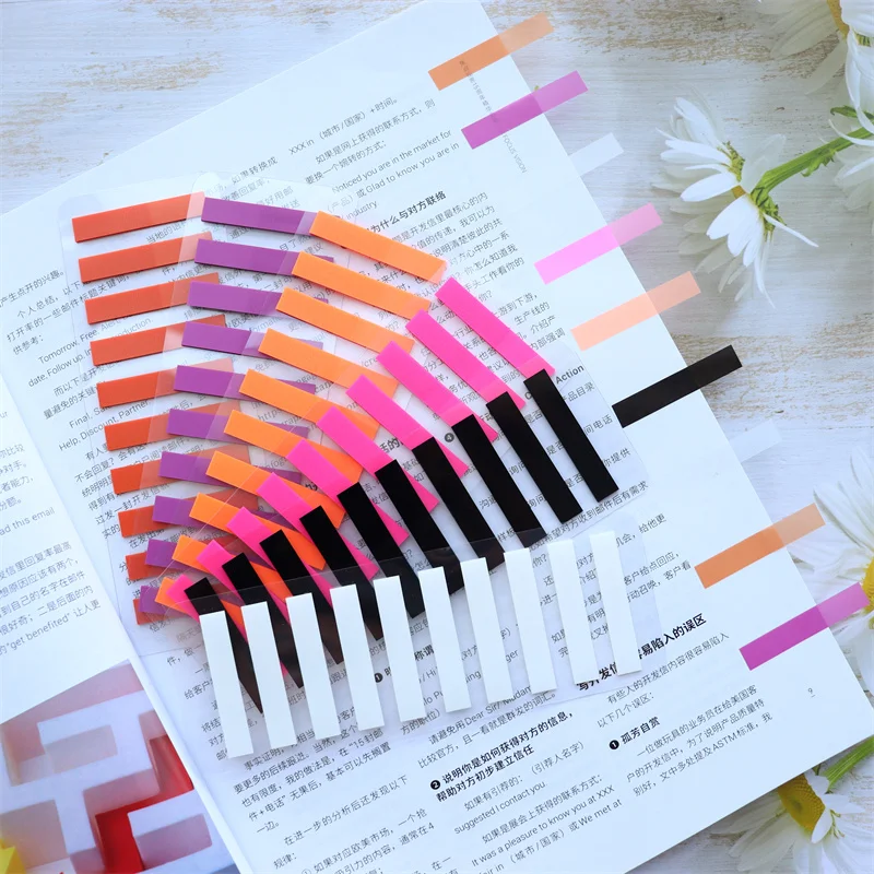 6 Pack 1200 Pcs Page Markers Sticky Note Page Labels, Reusable File Index Sticker Tabs, Waterproof File Flags, Morandi Stickers