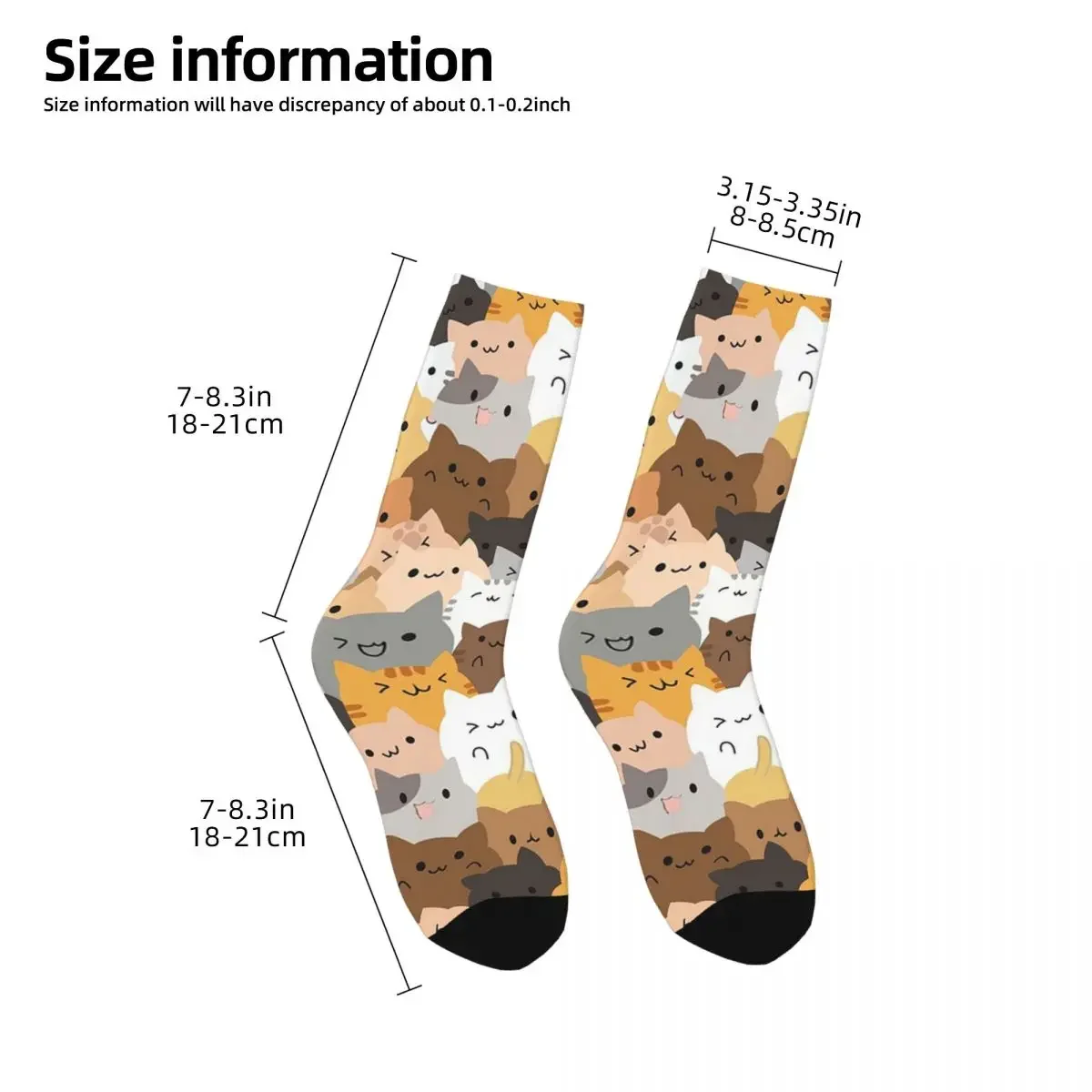 Sweet Happy Cub Kittens - Cats Pattern Socks Harajuku Super Soft Stockings All Season Long Socks for Man Woman Birthday Present