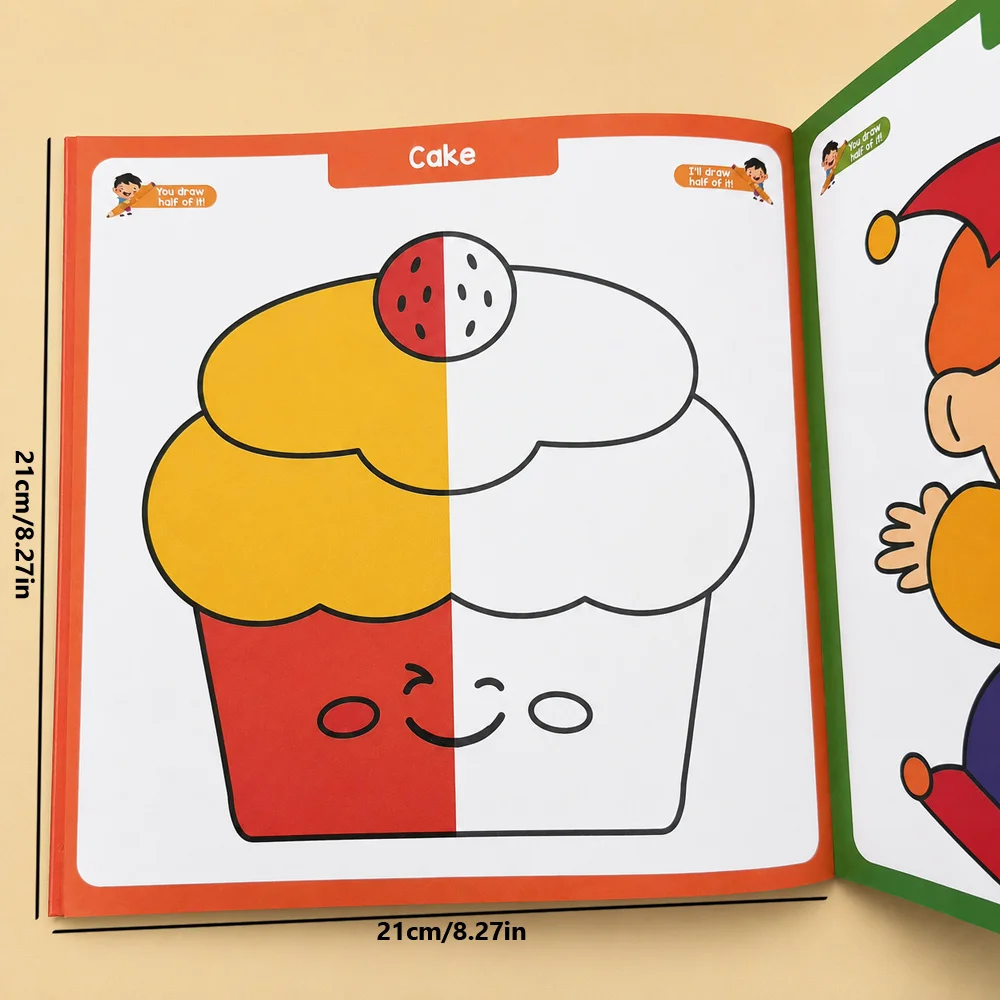 Complete the Picture Coloring Book: Draw the Missing Half – Fun Painting Activity for Young Artists