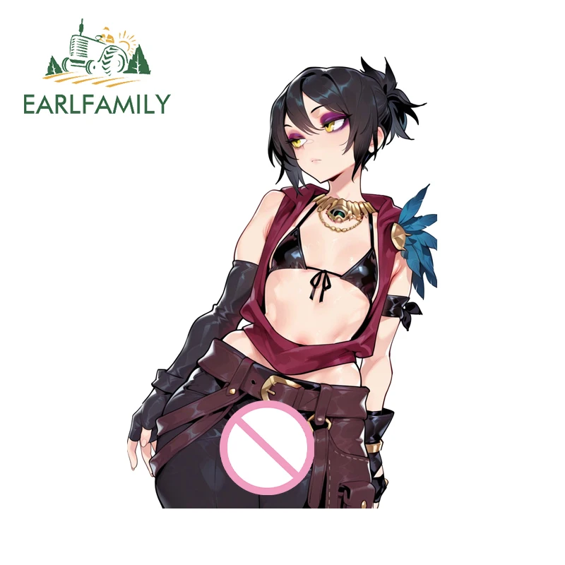 

EARLFAMILY Seductive Femboy Morrigan Car Sticker Cartoon Fantasy Graphics Car Decals Vinyl Sunscreen Racing Accessories Decor