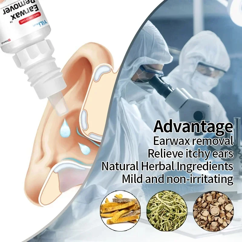 Otitis Media Cure Ear Drop 10Ml Ear Pain Itching Acute Otitis Bacterial Infection Treatment Ear Wax Cleaner Remover Drops