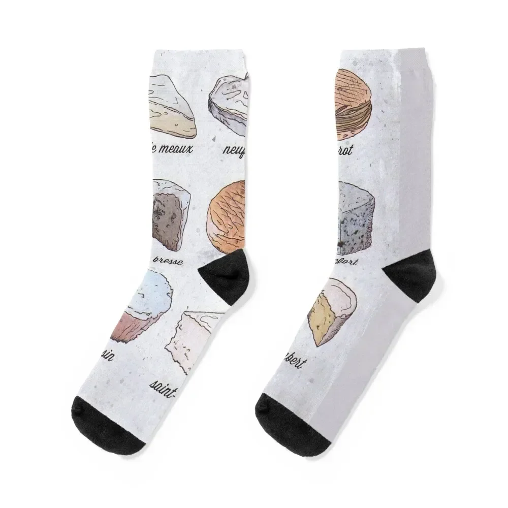 The Cheeses of France vintage French Cheese guide Socks summer cycling winter thermal luxury Designer Man Socks Women's