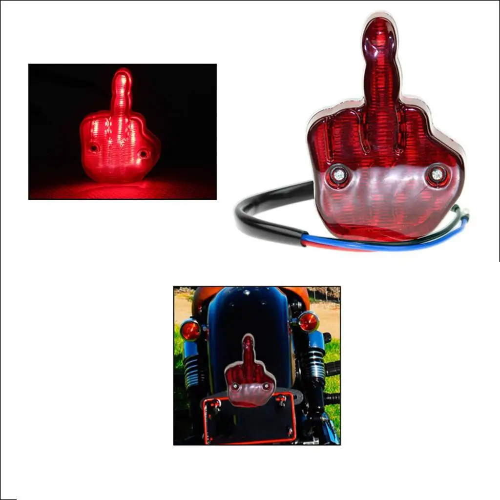 Unique Middle Finger Motorcycle 12 Rear Brake Lamp Made of material, with PC