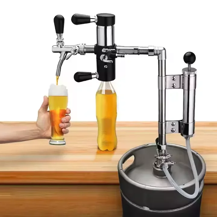 Keg Party Pump with Beer Tap De-foaming , 8 Inch Keg Pumps and Beer Bottle Filler Equipment Beer Brew Line Home Brewing