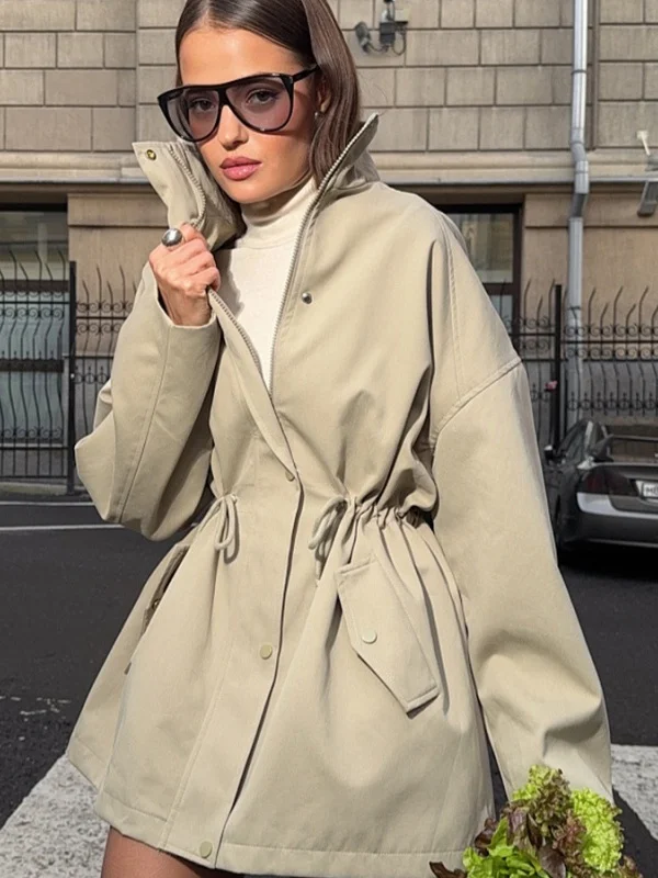 

Женский жилет средней длины с поясом и воротником-стойкой, осенне-зимний, новый, однотонный, для повседневной носки, простой и стильный