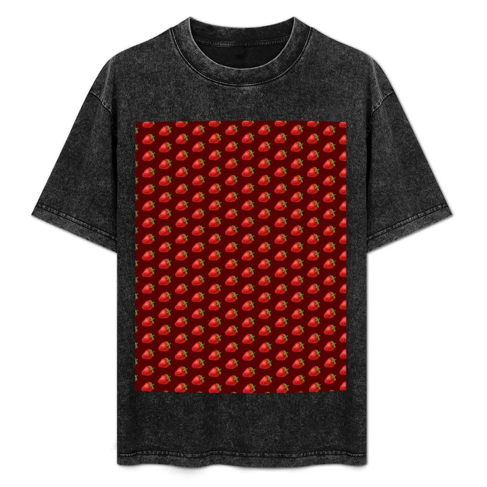 

Strawberry Pattern T-Shirt Utility Work Short Sleeve Top