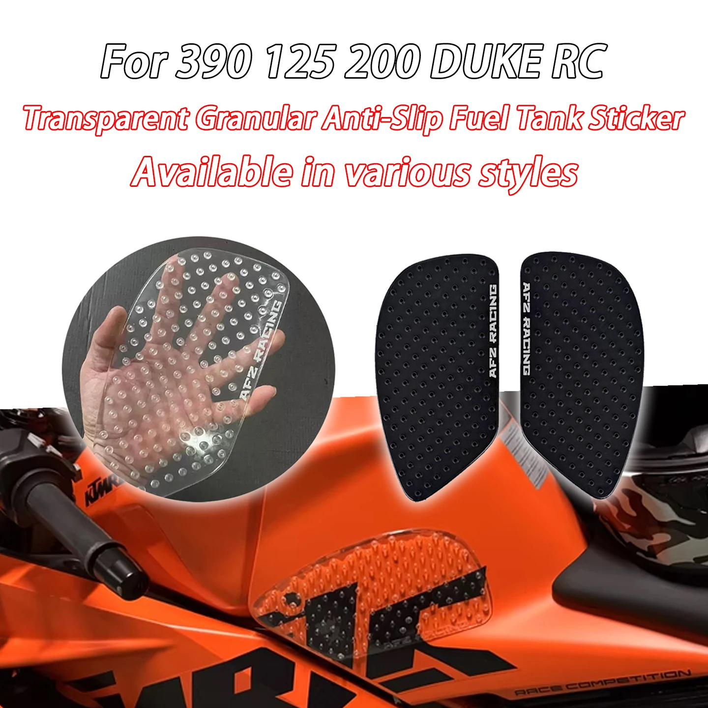 

For DUKE 125 250 390 RC 390 duke125/250/390 RC390 Motorcycle Stickers Transparent Anti‑Slip Sticker Side Pads Tank pad Knee Pads
