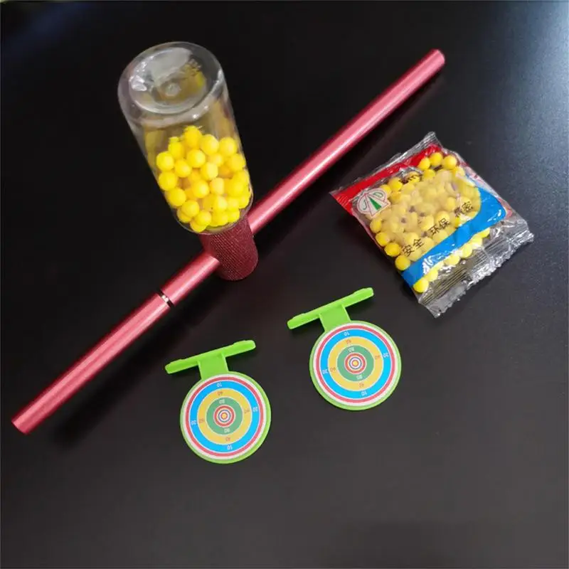 Soft Pinball Launcher Toy Aluminum Alloy Small Ball Shooter Crackling Tube Bamboo Shootings Game Interesting Cracking Toys