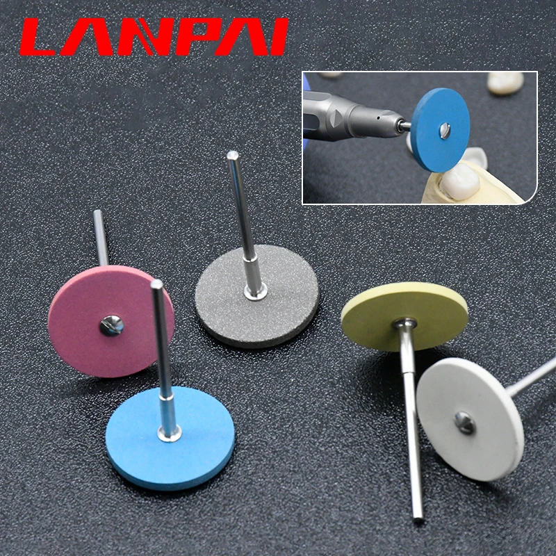 2*26mm Lanpai Dental Lab Rubber Diamond Zirconia Polishing Kit Grinding Head Zirconia Polisher InstrumentsDisc Rotary