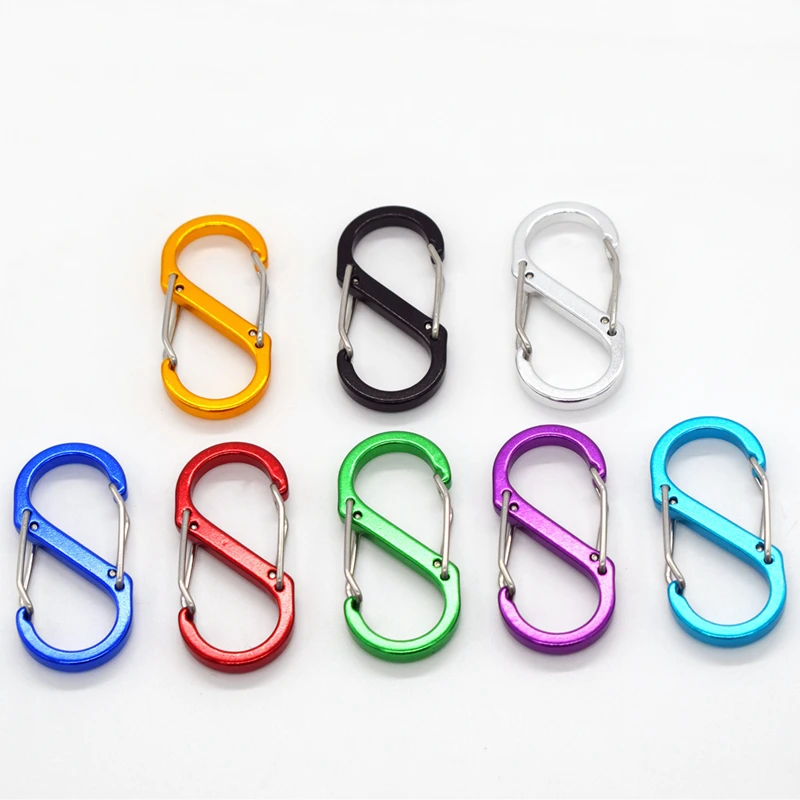 Multicolor Spring Hook Aluminum Alloy  Carabiner Outdoor Backpack Camping Keychain Lock Buckle Snap Clip Tools Slatwall  Crochet