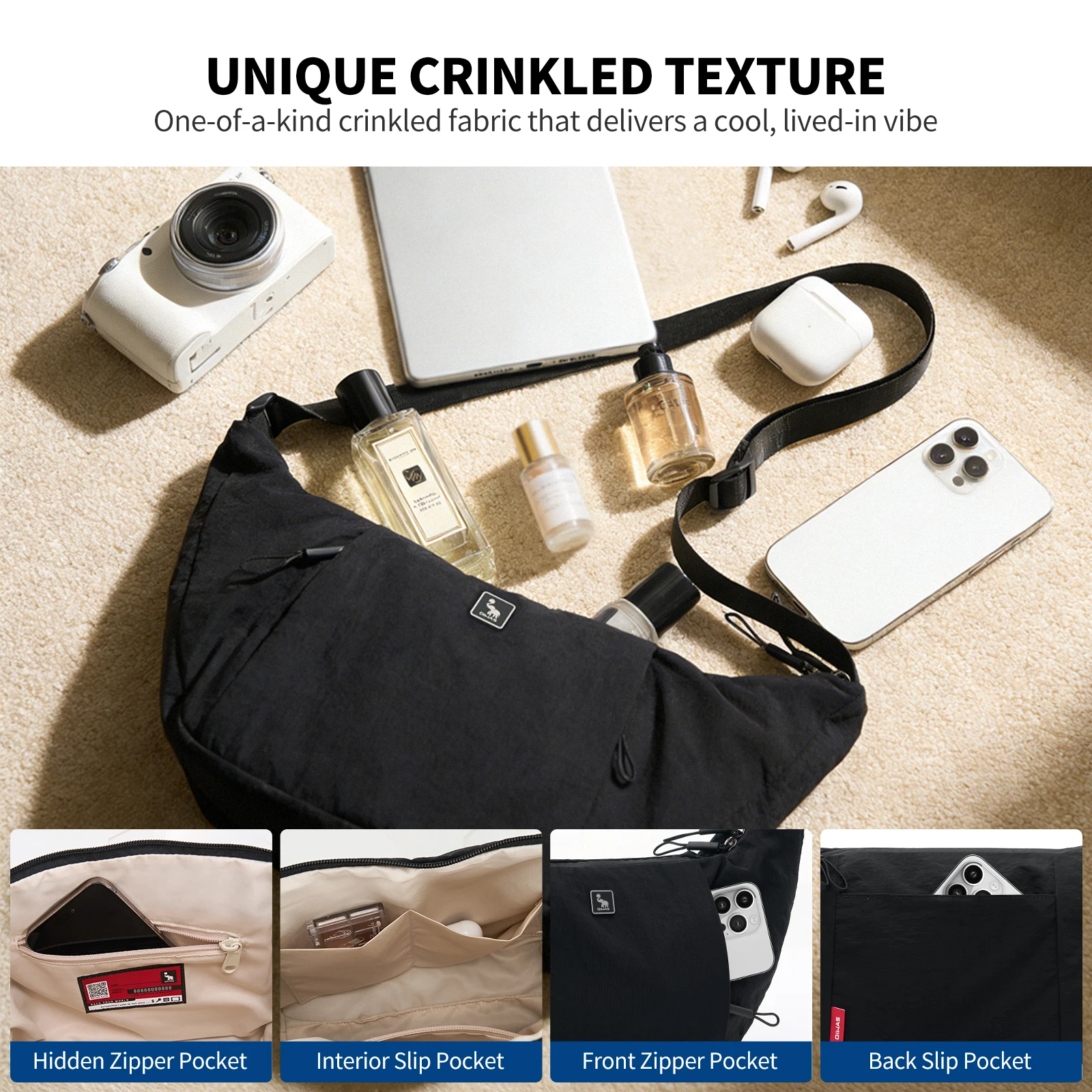 OIWAS Ultra-light Waterproof Material Crossbody Bag - Durable Water-Resistant Shoulder Bag for Everyday Use