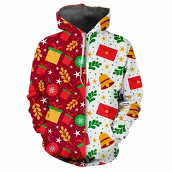 Fun Christmas Sweatshirts Fall Winter Men's Long Sleeve Holiday Party Gift Pullover Happy Hooded Pullover Oversized loose