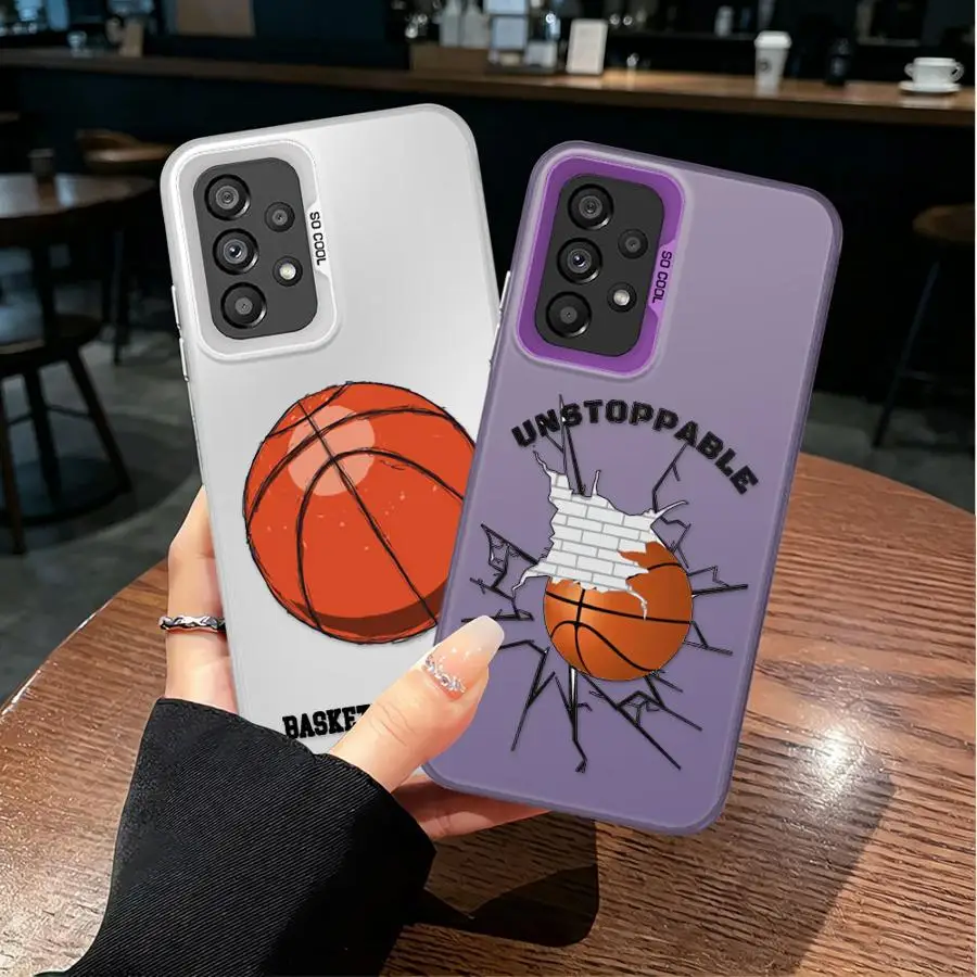 Basketball Sketch Case for Samsung Galaxy A03 A72 A56 A10 A20 A06 A07 A04 A05 A50 A71 A51 A52 A54 Back Phone Cover