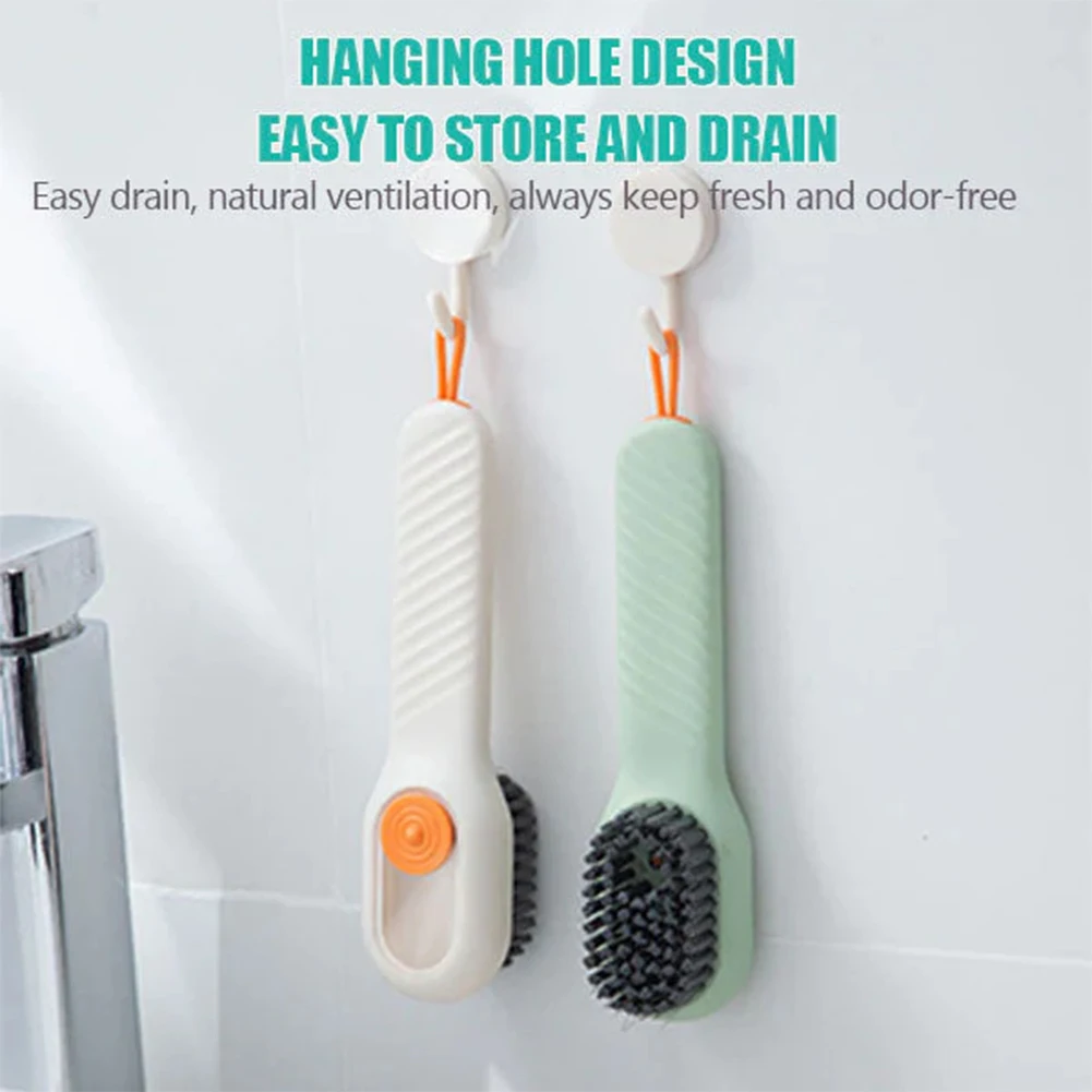 Push Type Multifunctional Liquid Shoe Brush Cleaners Soap Dispenser Cleaning Brush For Footwear Clothes Household Cleaning Tool