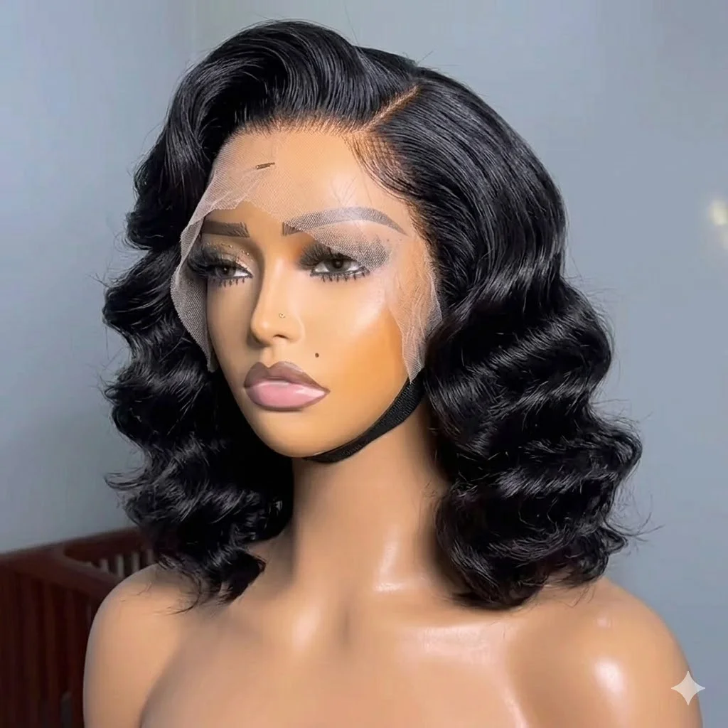 

Короткий парик-боб с волнистыми волосами, 13x6 HD Lace Frontal, из натуральных человеческих волос, натуральный черный цвет, 13x4 прозрачный кружевной фронтальный парик, 5x5 безклеевой парик из натуральных человеческих волос.