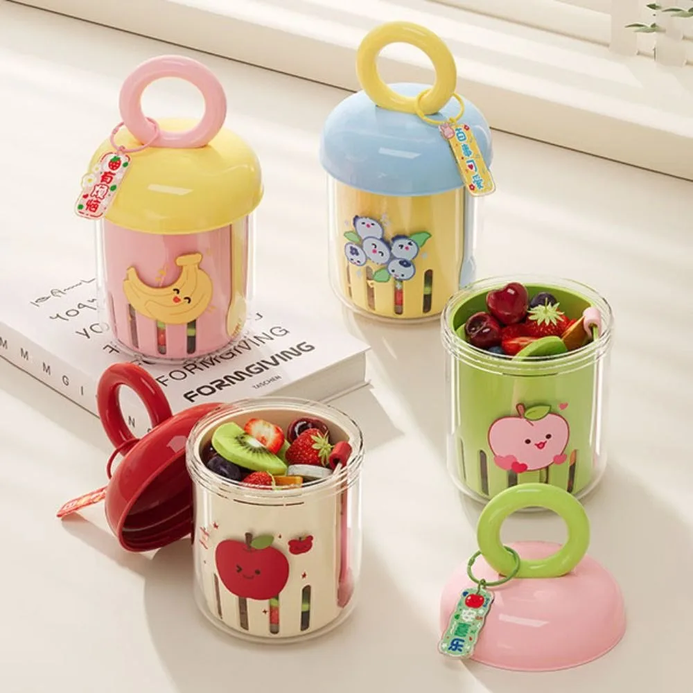 

Fruit Cleaning Cup Double-layer Salad Cup with Fork Leak-proof Fruit Drain Cup Plastic Sealed Yogurt Drain Cup School