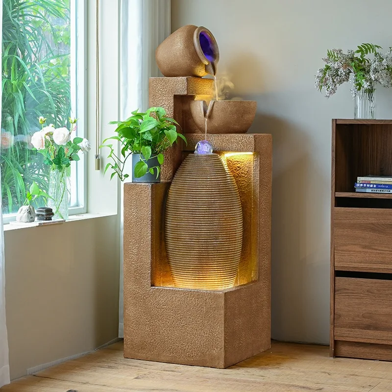 Flowing water fountain feng shui wheel humidifier lucky ornament circulating water landscape office living room