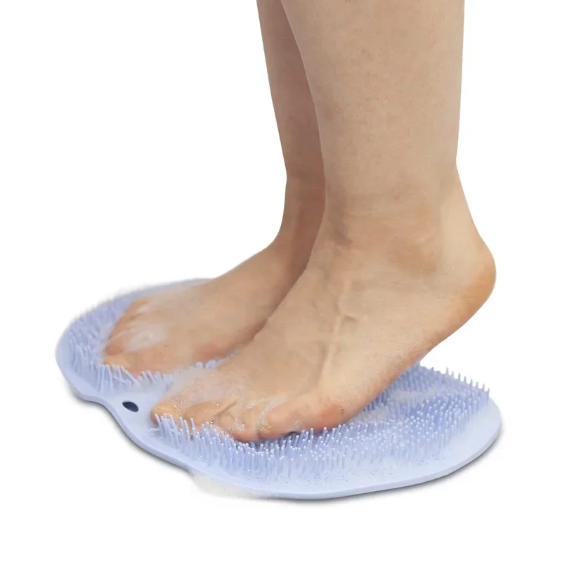 Massage Pad Shower Foot Massage Mat Scrub Back Bath Brush Silicone with Suction Cup Bathroom Anti-Slip Scrub Pad Clean Dead Skin