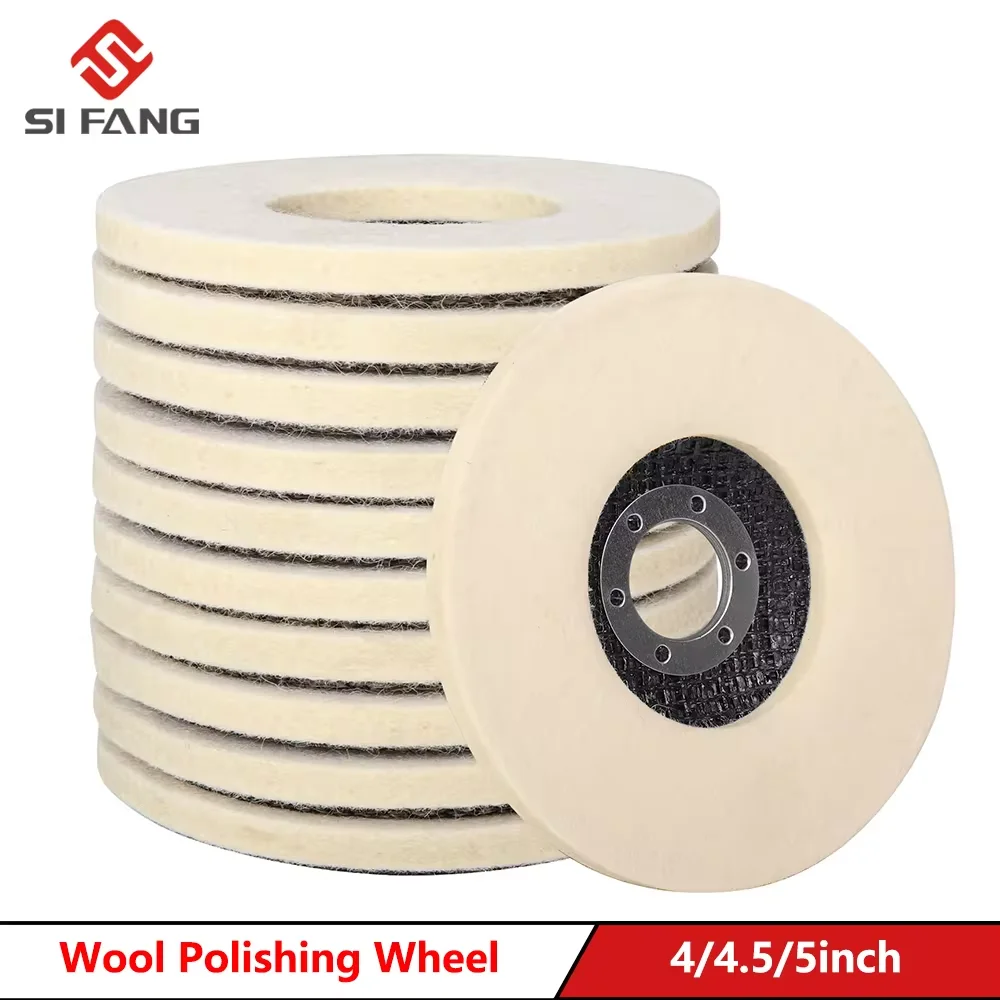 100/115/125 มม.ล้อขัดขนสัตว์ Buffing Pads เครื่องบดมุมล้อ Felt แผ่นขัดสําหรับโลหะแก้วหินอ่อนเซรามิค