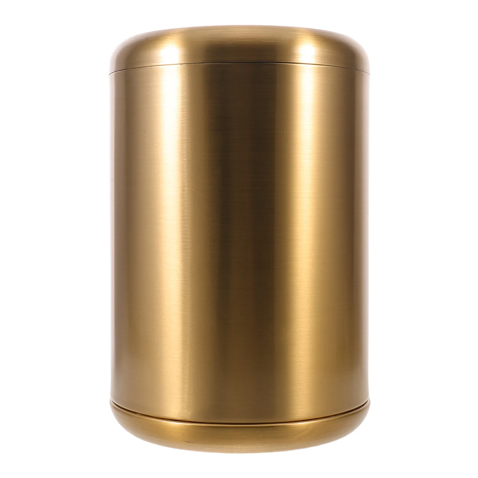 Stainless Steel Trash Can Gold Double Layer Open Top Kitchen Wastebasket Modern Round Garbage Bin for Hotel Office Room