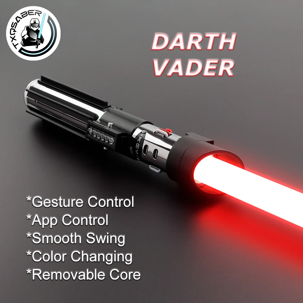 TXQSABER Spada laser Neopixel Altalena liscia Spada laser Manico in metallo Striscia LED Lama Jedi Cosplay Regalo di Natale Vader Replica