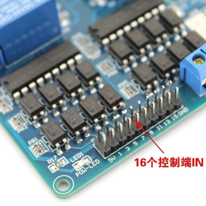 16 channel 5V relay module (low level trigger) DIY model material optocoupler protection electromagnetic relay